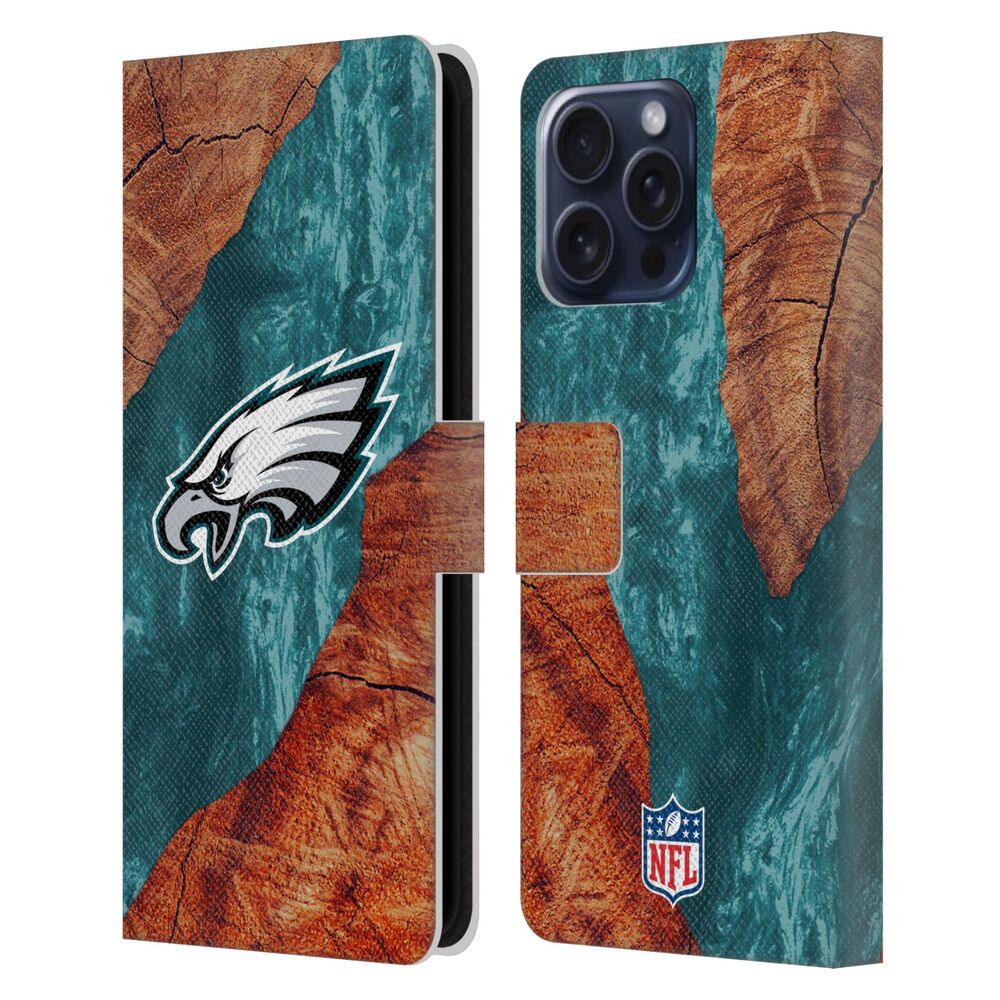 PHILADELPHIA EAGLES(NFL) フィラデルフィアイーグルス フィラデルフィアイーグルス - Wood Resin Print レザー手帳型 / Apple iPhoneケース 【公式 / オフィシャル】